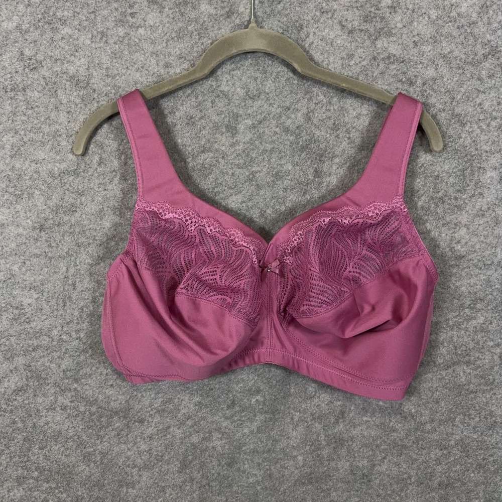 Glamorise MagicLife Natural Shape Support Bra 40DD Berry Pink Lace